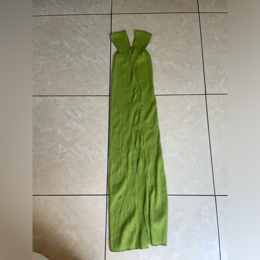 green cutout dress